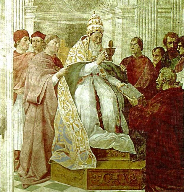 pope gregory ix handing, Raphael