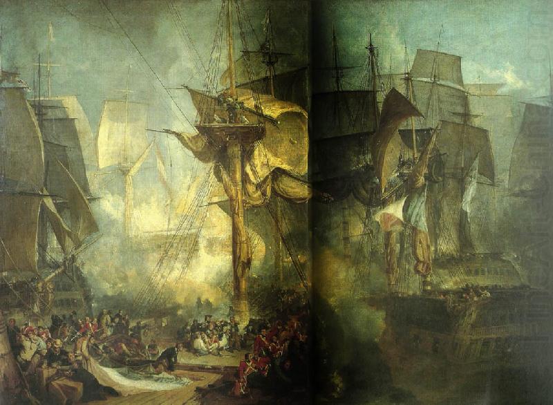 the battle of trafalgar as seen from the mizen starboard shrouds of the victory, J.M.W.Turner