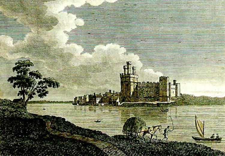 caernarvon castle from picturesque, J.M.W.Turner