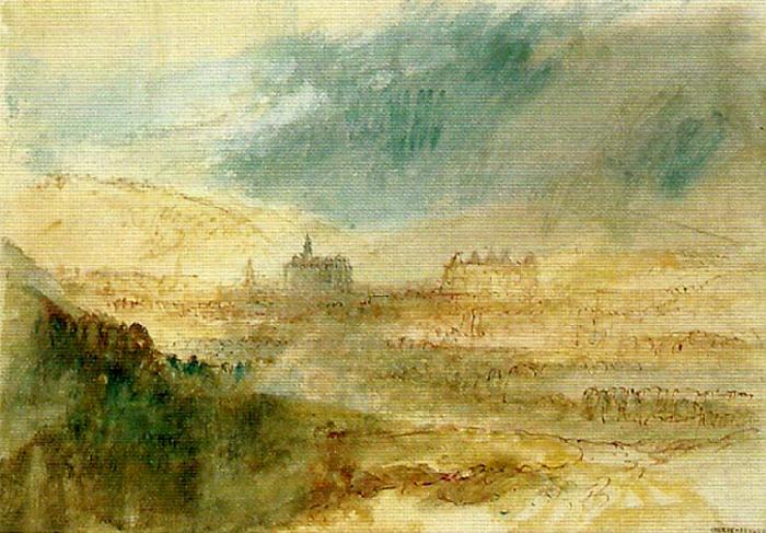 J.M.W.Turner view of eu, with the cathedral and chateau of louis philippe