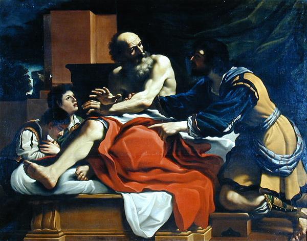 Jacob, Ephraim, and Manasseh, painting by Guercino, GUERCINO