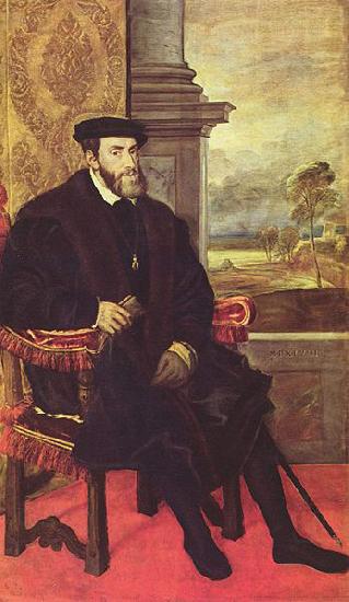 Portrat des Karl V. im Lehnstuhl, Titian