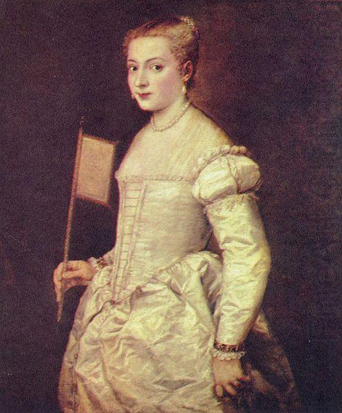 Portrat einer Dame in Weib, Titian