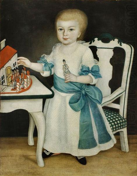 Child with toy soldiers, Anonymous