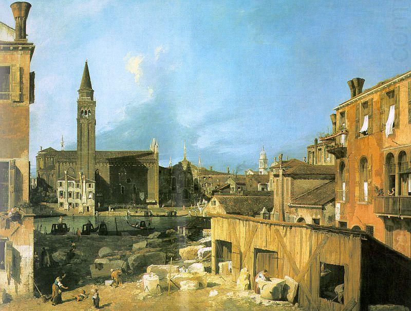 The Stonemason\'s Yard, Canaletto
