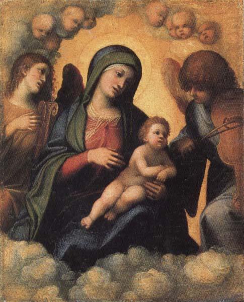 Madonna and Child in Glory with Angels, Correggio