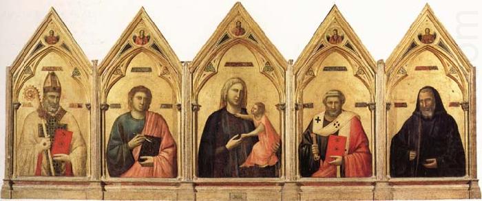 Madonna and Child with SS.Nicholas.john the Evangelist,Peter and Benedict, Giotto