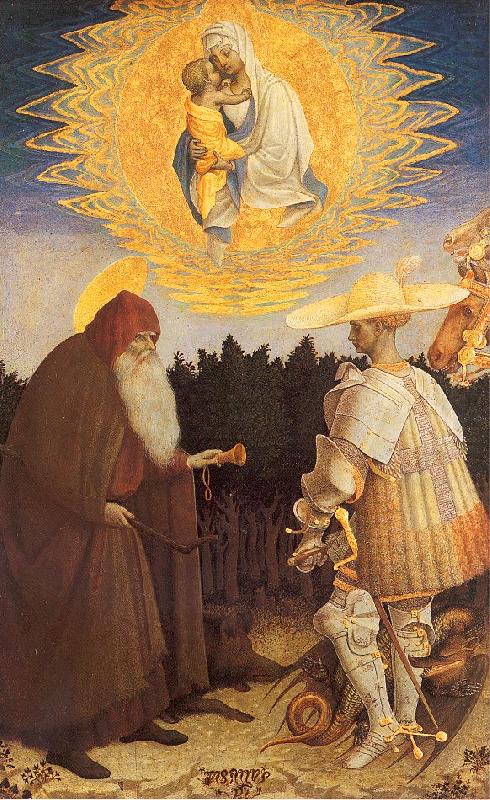 The Virgin Child with Saints George Anthony Abbot, PISANELLO