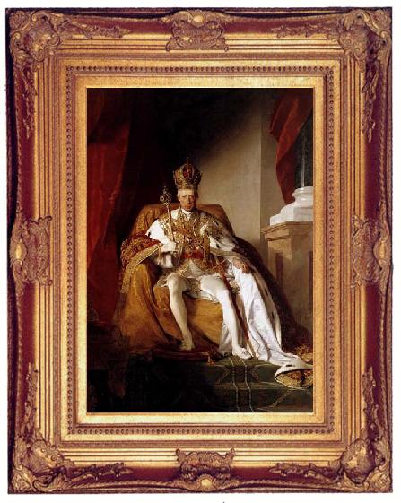 framed  Friedrich von Amerling Emperor Franz I of Austria in his Coronation Robes, Ta006