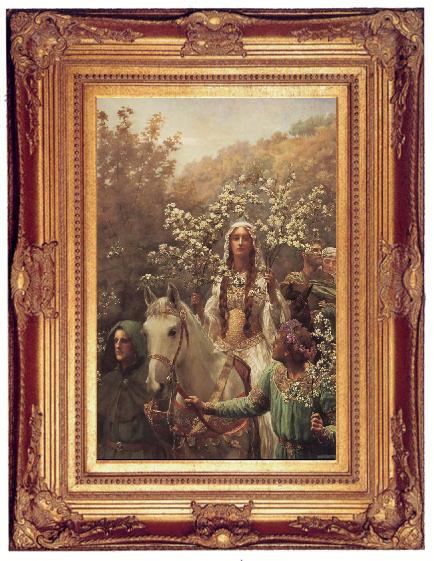 framed  John Collier Queen Guinever-s Maying, Ta006