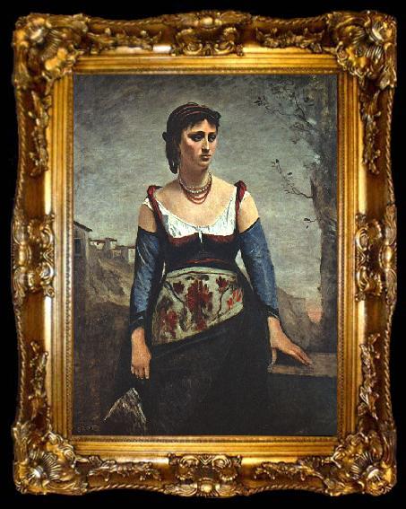framed   Jean Baptiste Camille  Corot Agostina2, ta009-2