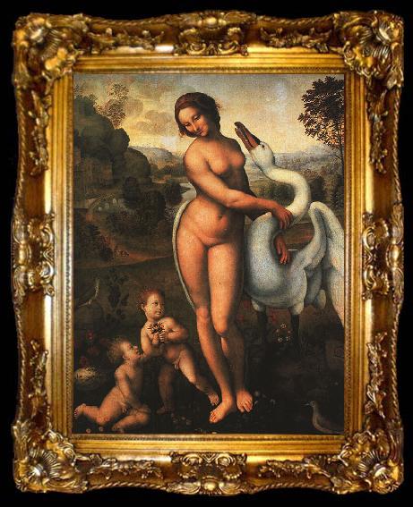 framed   Leonardo  Da Vinci Leda, ta009-2