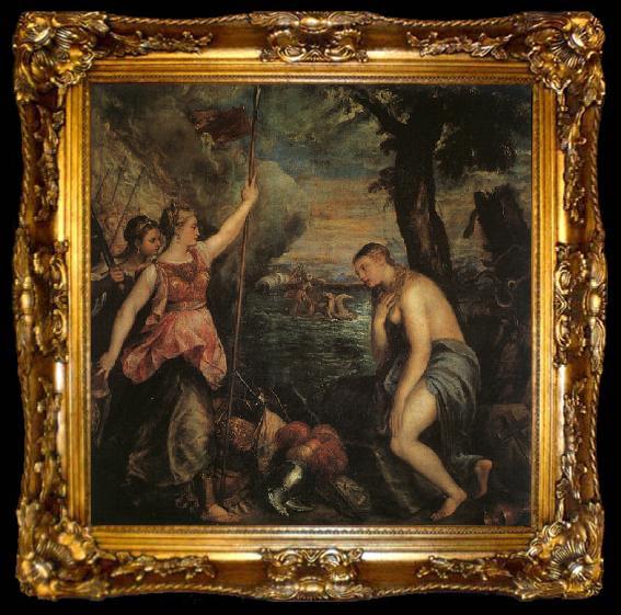 framed   Titian Spain Succoring Religion, ta009-2