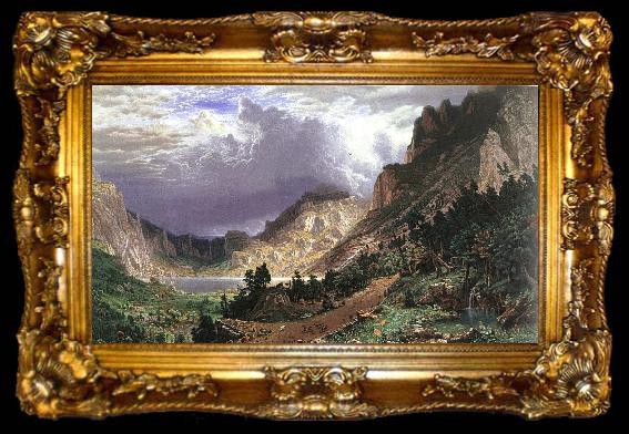 framed  Albert Bierstadt Storm in the Rocky Mountains, Mt Rosalie, ta009-2