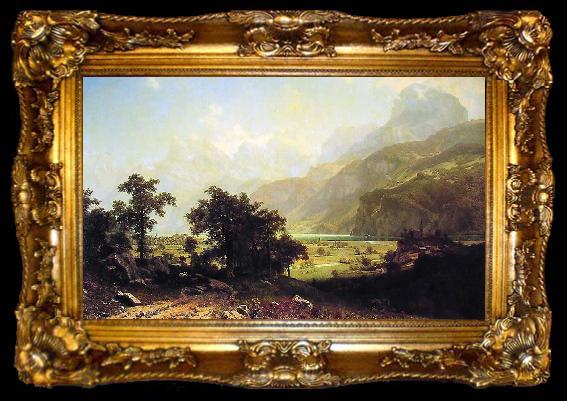 framed  Albert Bierstadt Lake Lucerne, Switzerland, ta009-2
