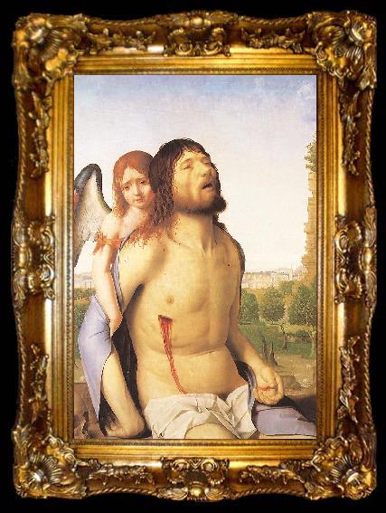 framed  Antonello da Messina The Dead Christ Supported by an Angel, ta009-2