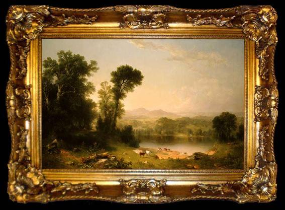 framed  Asher Brown Durand Pastoral Landscape, ta009-2