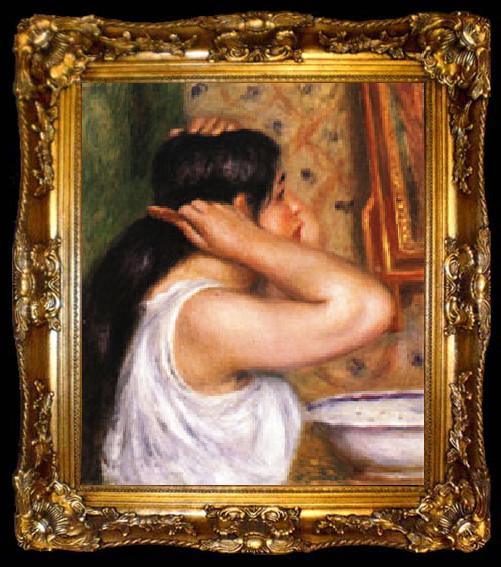 framed  Auguste renoir The Toilette Woman Combing Her Hair, ta009-2