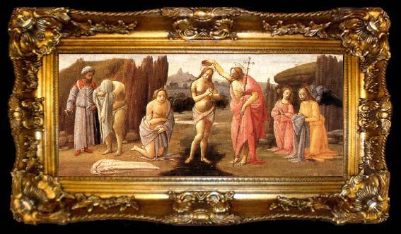 framed  BARTOLOMEO DI GIOVANNI Predella: Baptism of Christ d, ta009-2