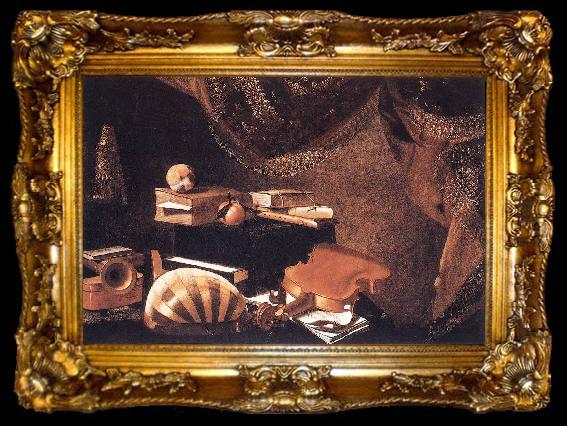 framed  BASCHENIS, Evaristo Still-Life with Musical Instruments, ta009-2