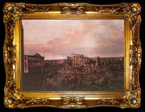 framed  BELLOTTO, Bernardo Dresden, the Ruins of the Pirnaische Vorstadt, ta009-2