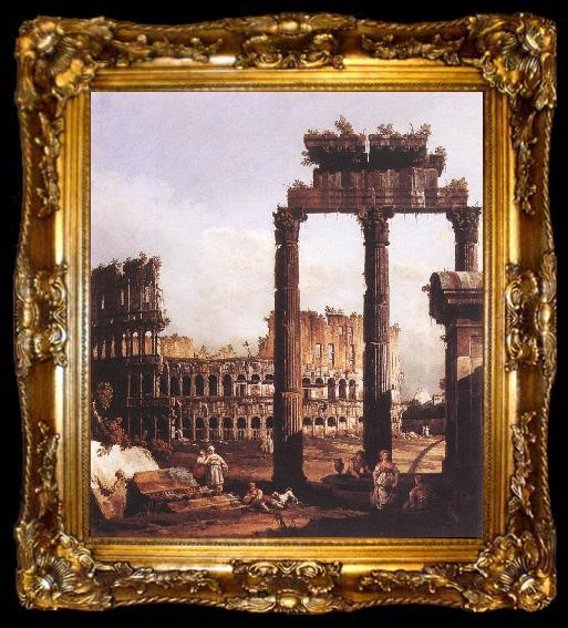 framed  BELLOTTO, Bernardo Capriccio with the Colosseum, ta009-2