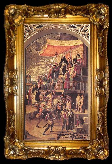 framed  BERRUGUETE, Pedro Burning of the Heretics (Auto-da-fe), ta009-2