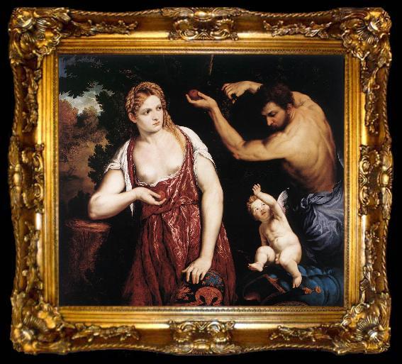 framed  BORDONE, Paris Venus and Mars with Cupid, ta009-2