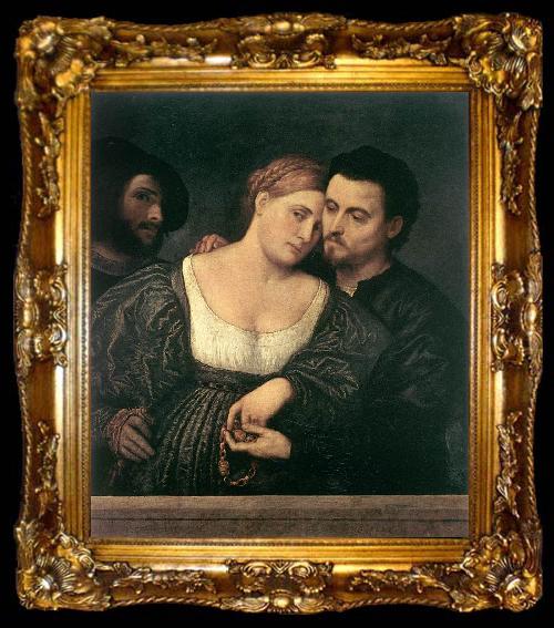 framed  BORDONE, Paris The Venetian Lovers, ta009-2