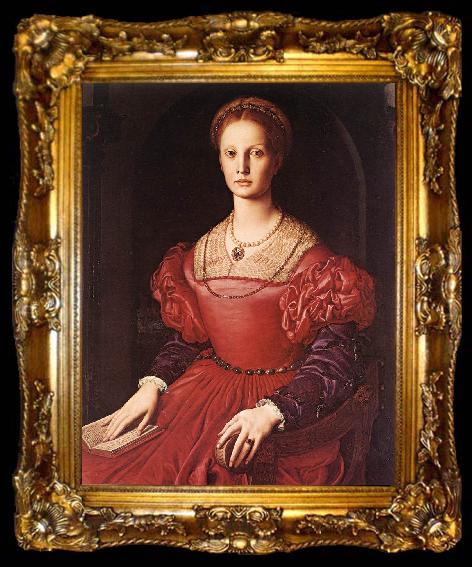 framed  BRONZINO, Agnolo Portrait of Lucrezia Panciatichi fg, ta009-2