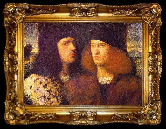 framed  CARIANI Portrait of Two Young Men fd, ta009-2