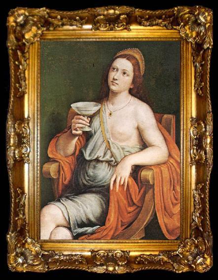 framed  CAROTO, Giovanni Francesco Sophonisba Drinking the Poison df, ta009-2