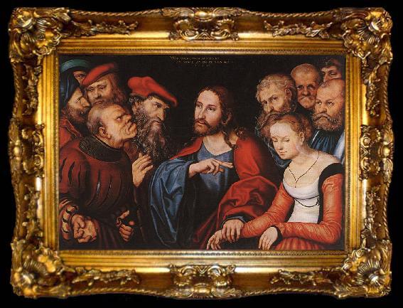 framed  CRANACH, Lucas the Elder Christ and the Adulteress fgh, ta009-2