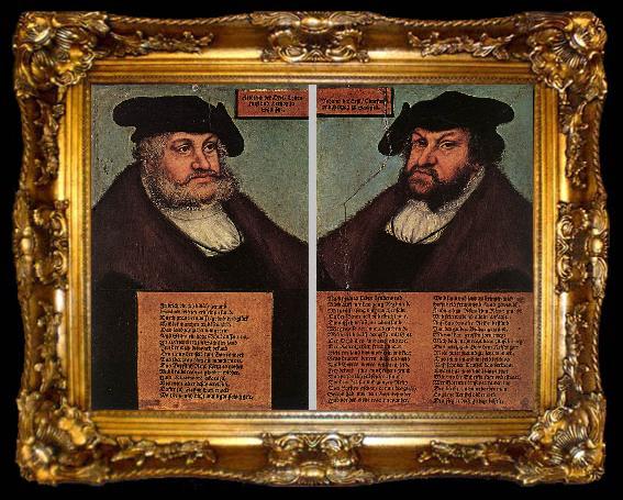 framed  CRANACH, Lucas the Elder Portraits of Johann I and Frederick III the wise, Electors of Saxony dfg, ta009-2