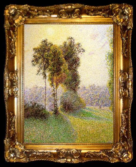framed  Camille Pissaro Sunset at St. Charles, Eragny, ta009-2