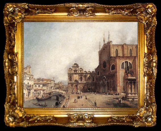 framed  Canaletto Santi Giovanni e Paolo and the Scuola di San Marco fdg, ta009-2