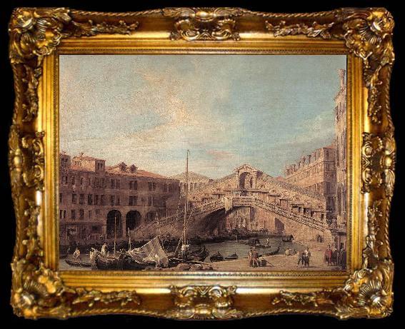 framed  Canaletto Grand Canal: The Rialto Bridge from the South f, ta009-2