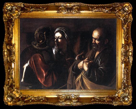 framed  Caravaggio The Denial of St Peter dfg, ta009-2