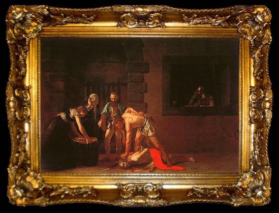 framed  Caravaggio The Beheading of the Baptist, ta009-2