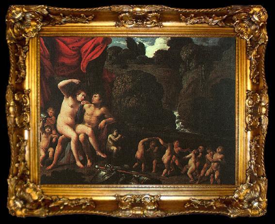 framed  Carlo Saraceni Venus and Mars, ta009-2