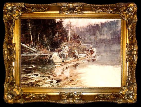 framed  Charles M Russell On the Flathead, ta009-2