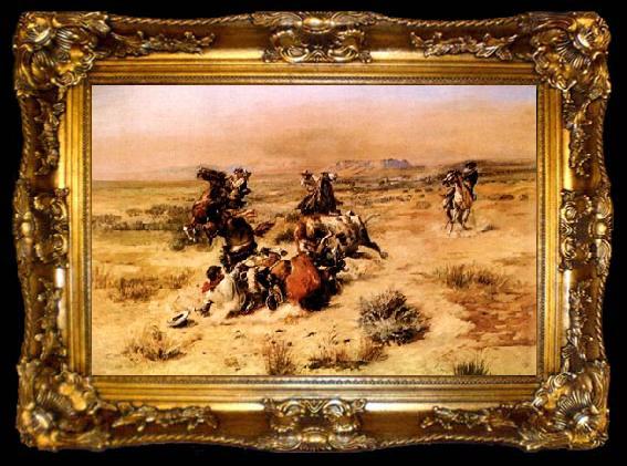 framed  Charles M Russell The Strenuous Life, ta009-2