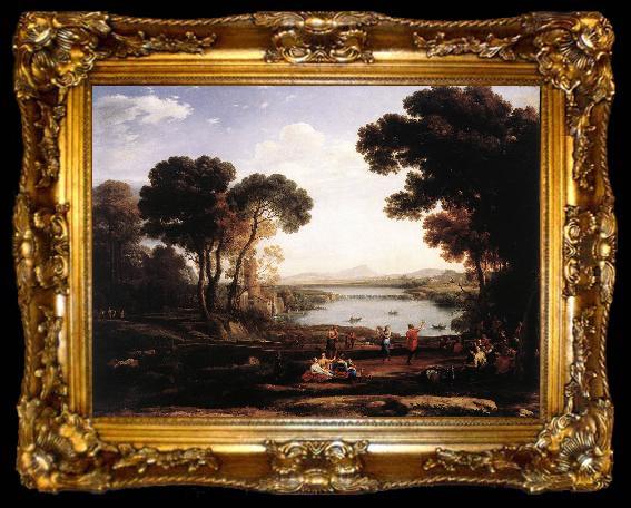 framed  Claude Lorrain Landscape with Dancing Figures (The Mill) vg, ta009-2