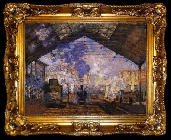 framed  Claude Monet Gare Saint-Lazare, ta009-2