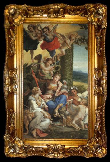 framed  Correggio Allegory of Virtue, ta009-2