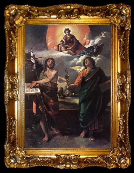 framed  DOSSI, Dosso The Virgin Appearing to Sts John the Baptist and John the Evangelist dfg, ta009-2