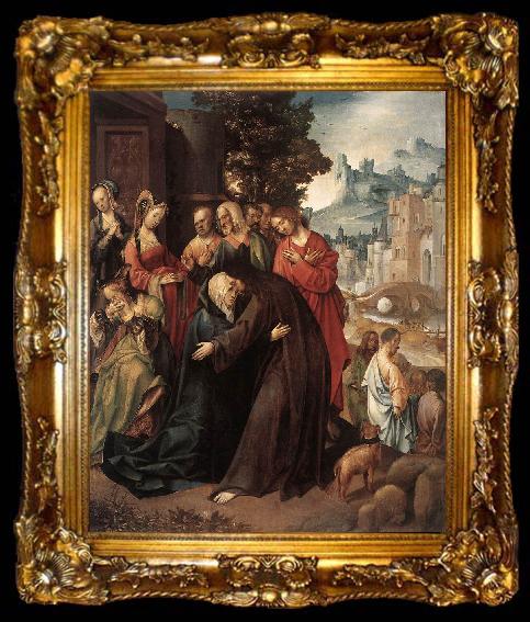 framed  ENGELBRECHTSZ., Cornelis Christ Taking Leave of his Mother fdg, ta009-2