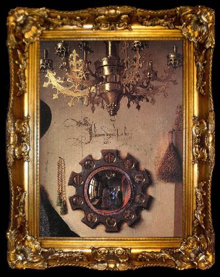 framed  EYCK, Jan van Portrait of Giovanni Arnolfini and his Wife (detail) sdg, ta009-2