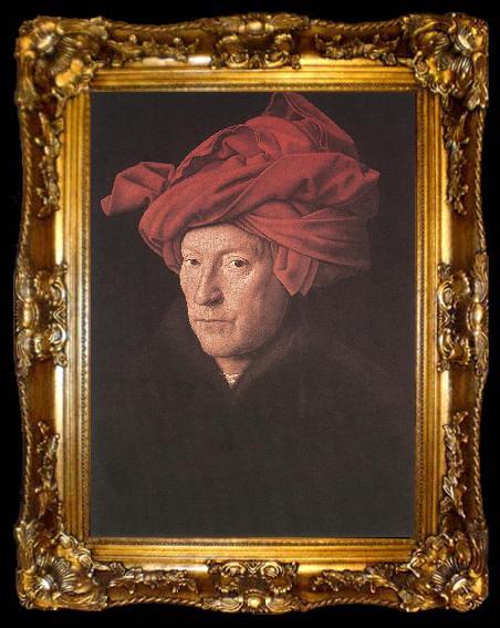 framed  EYCK, Jan van Man in a Turban ds, ta009-2