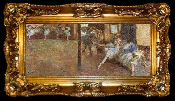 framed  Edgar Degas Ballet Rehearsal, ta009-2